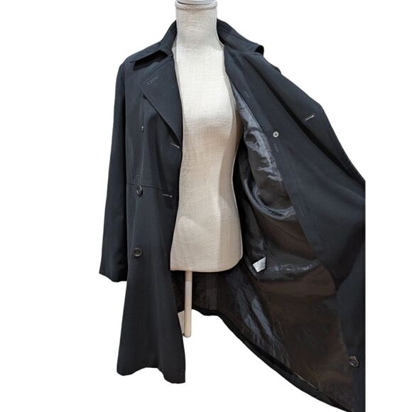 Gallery Women's Black Double Breasted Long Peacoat Size L 100% Polyester - Picture 5 of 8